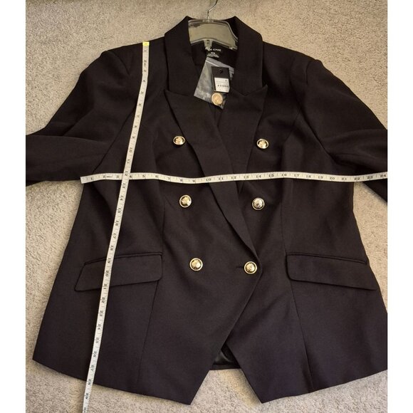 City Chic Black Rock Royalty Double Breasted Gold Tone Buttons Blazer Sz 18 NWT - Picture 6 of 8